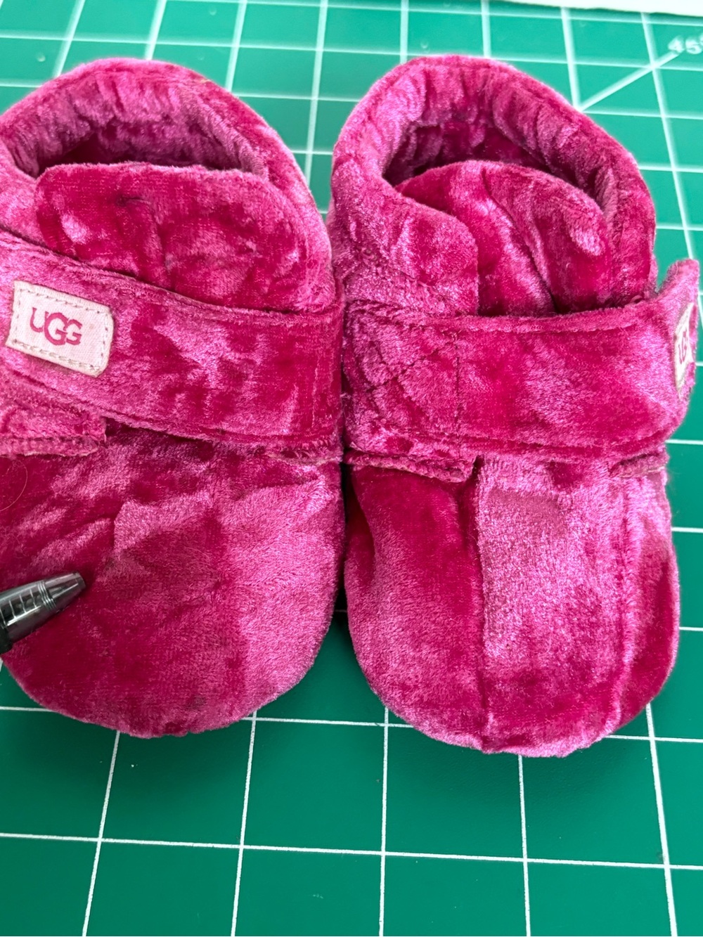 UGG Kids Pink Plush Slip-On Slippers